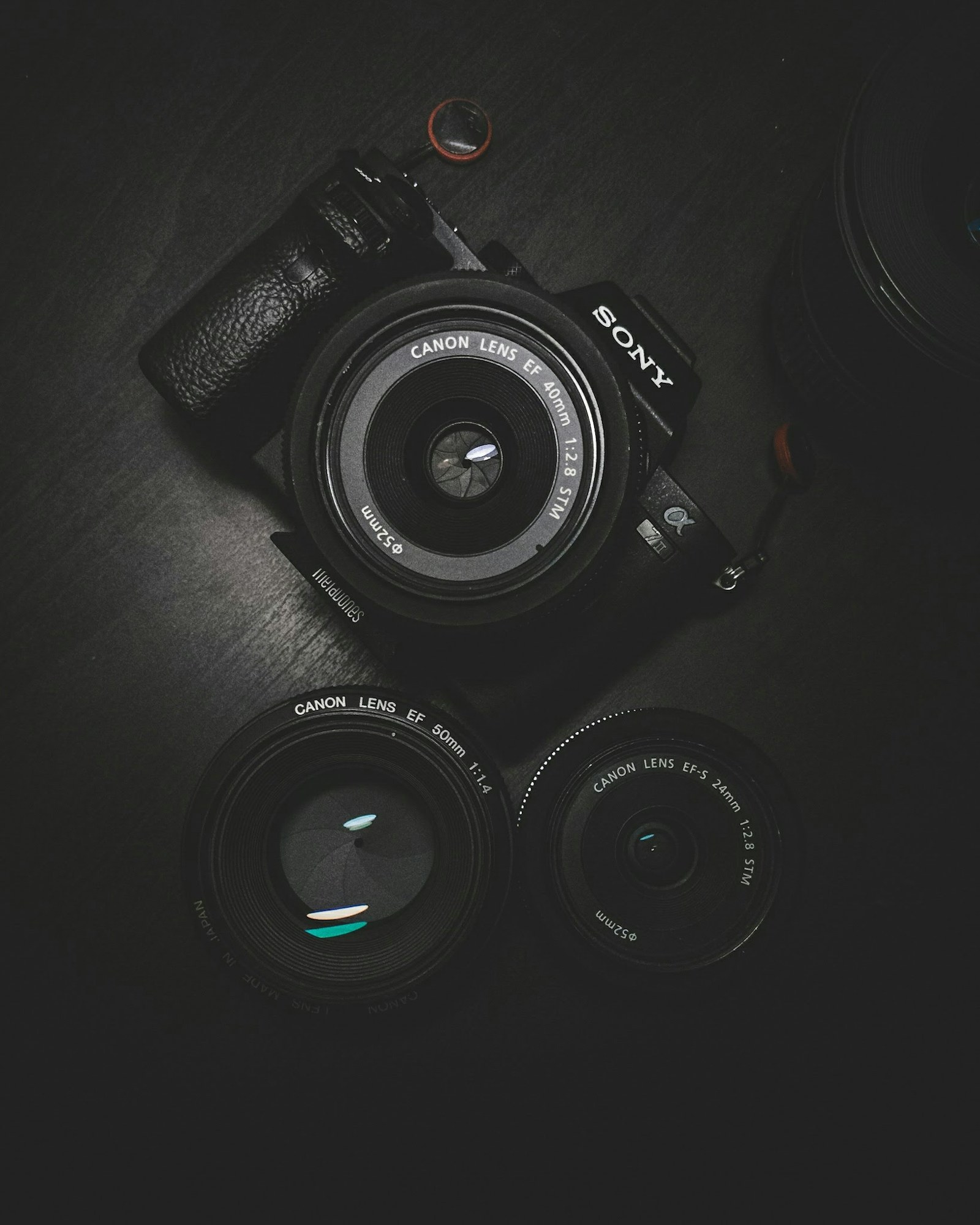 A camera and field notebook on a work table